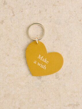 NWT Sezane "Make a Wish" Heart Keyring (Yellow)